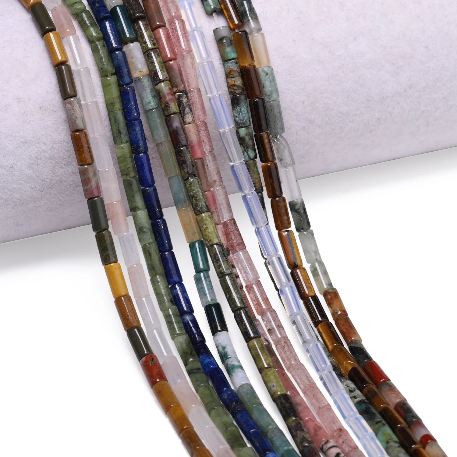 

3x6mm Natural Cylindrical Stone Beads Lapis Lazuli Rhodochrosite Opal Agate Beads for DIY Jewelry Making DIY Fashion Bracelet