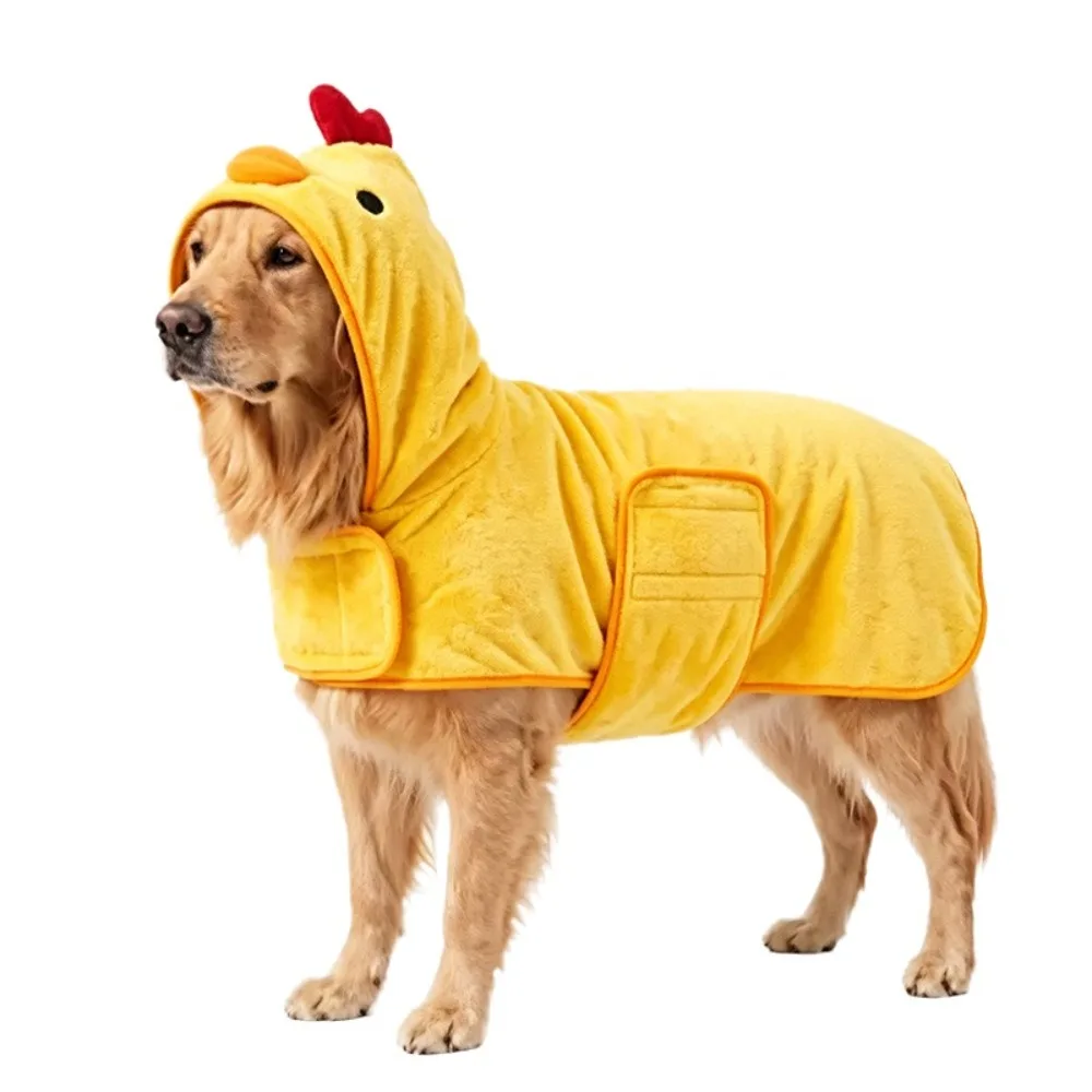 Coral fleece Pet Bathrobe Super Absorbent Quick Drying Dog Bath Towel Fully Wrapped Water Absorbing Dog Drying Coat