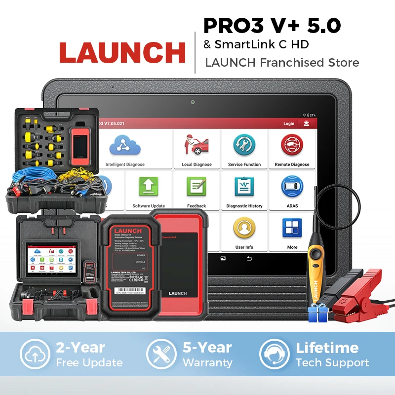 

LAUNCH X431 PRO3 V+ 5.0 и SmartLink C HD диагностические инструменты 24 В сканер грузовиков OBD2 топология картографирование автомобильный диагностический сканер