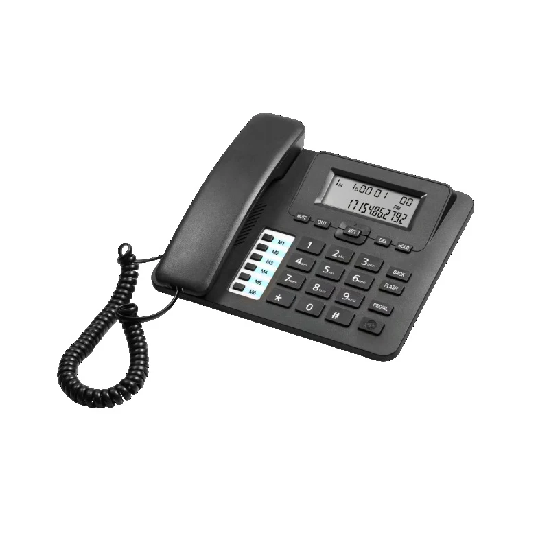 Corded Speakerphone Caller ID Landline Phones for Home Office, with 6 Memory Keys, Adjustable Volume & Ringtones, Hold, Alarm