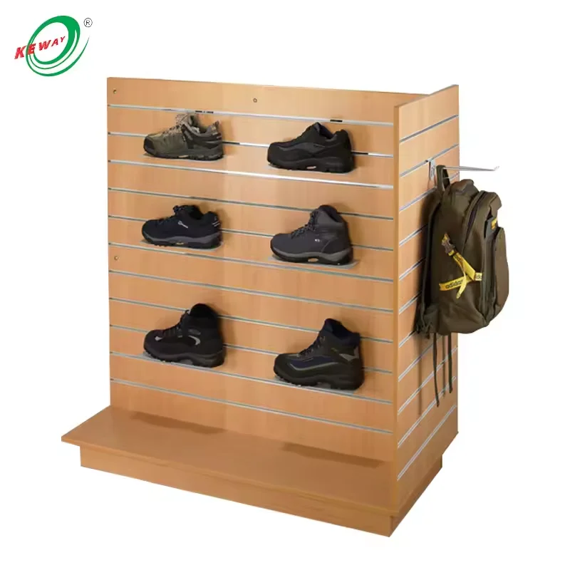 Rak Display Slatwall Unit Kayu Custom untuk Toko Pakaian