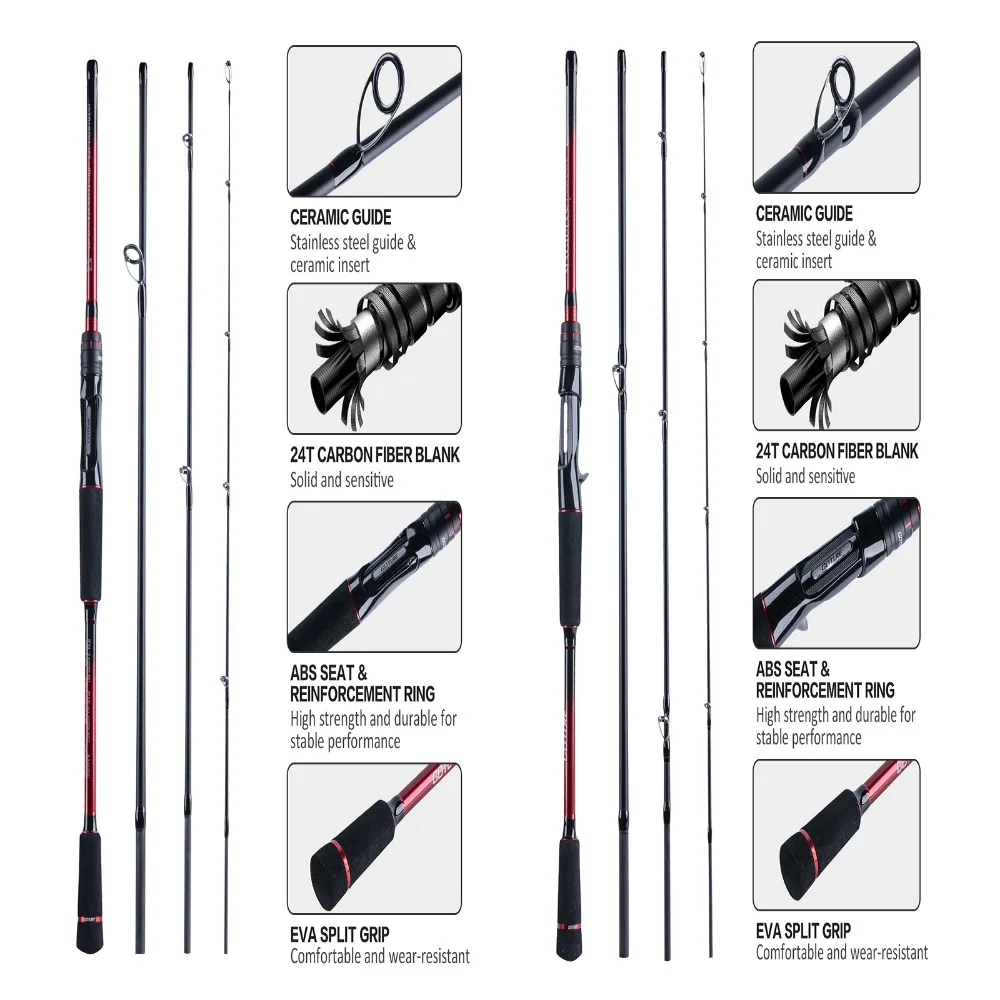 Imagem -03 - Gotura Savvina & Magician Pesca Rod Spinning Casting Viagem Lure Rod para Água Doce e Água do Mar Seções 1.98m 2.1m 2.4m 2.7m