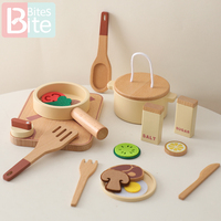 Montessori Children's Play House Kitchen Set Toys Children's Educational Simulation Wooden Toy Vegetable Pot Model Pretend Toys