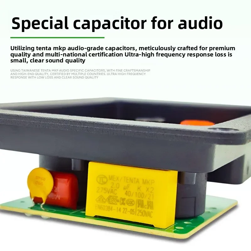MW Audio 2 Stück 4 Ohm 2-Wege-HiFi-Lautsprecher-Frequenzweiche, Hoch-/Tief-Frequenzteiler mit Anschlusskasten – Detail 5