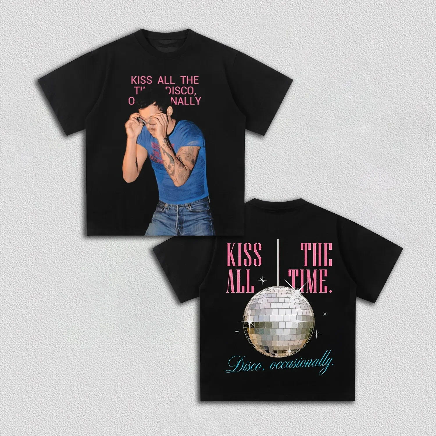 2026 Harry Styles Kiss All The Time Disco Occasionally T-shirt Men and Women Summer Cotton Clothing Fashion Short Sleeved Tee