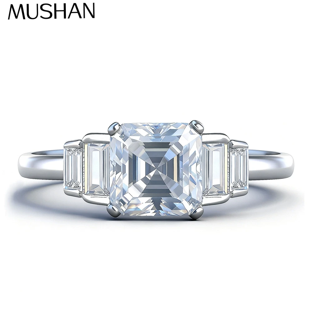

MuShan Designer Jewelry 925 Sterling Silver Ring VVS Moissanite Valentine Ring for Sister 18K Gold Plated MST Patent Jewellery