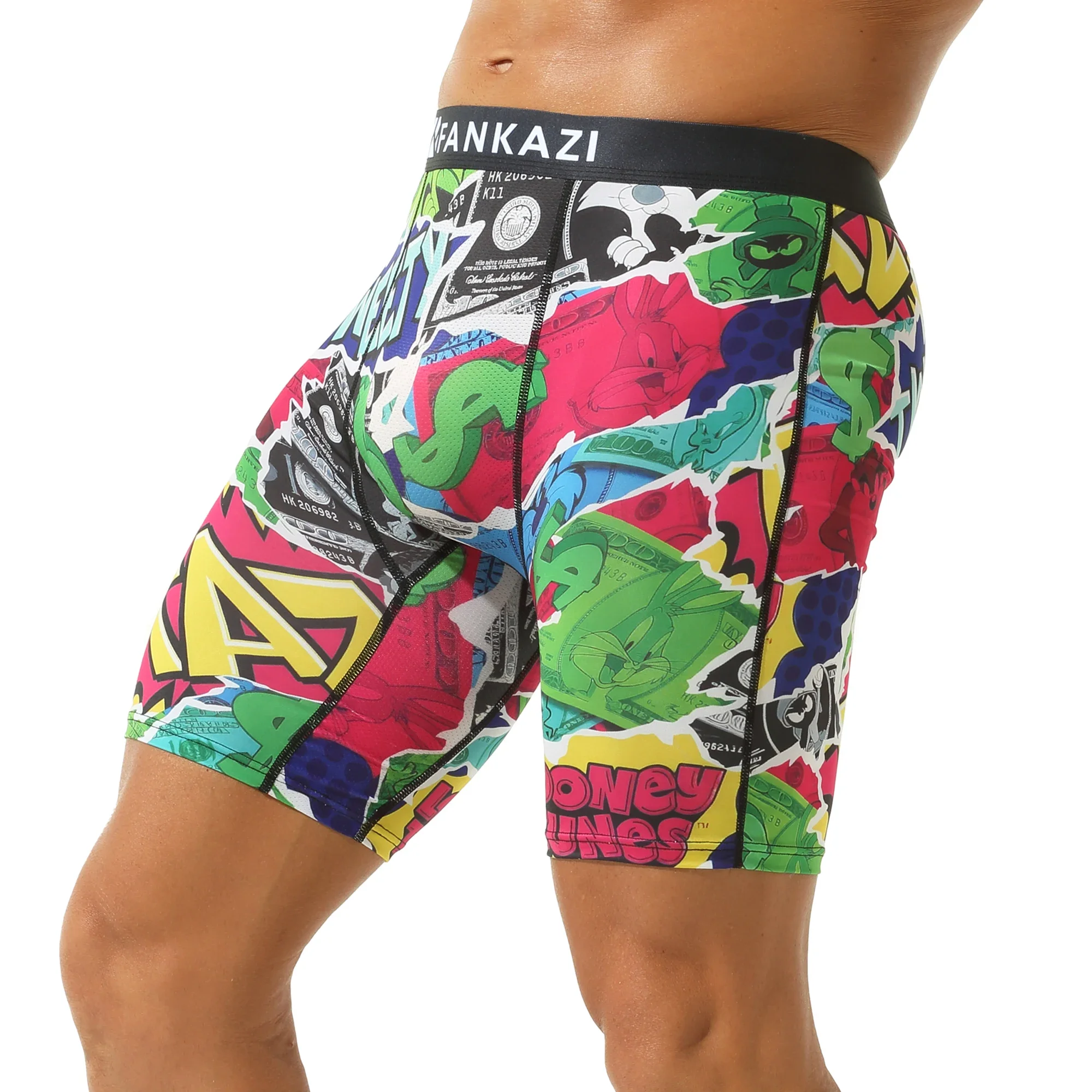 

Sexy Inflatable Bag Print Mens Flat Corner Shorts Tight Swimming Shorts Ultra-thin Breathable Quick Drying Sports Fitness Shorts