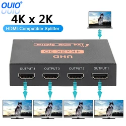 HDMI-Compatible Splitter 4K 2K HD 1080P 1 in 4 Out Video Switcher Cable Adapter 1x4 Hub For PS4 Laptop Monitor TV Box Projector