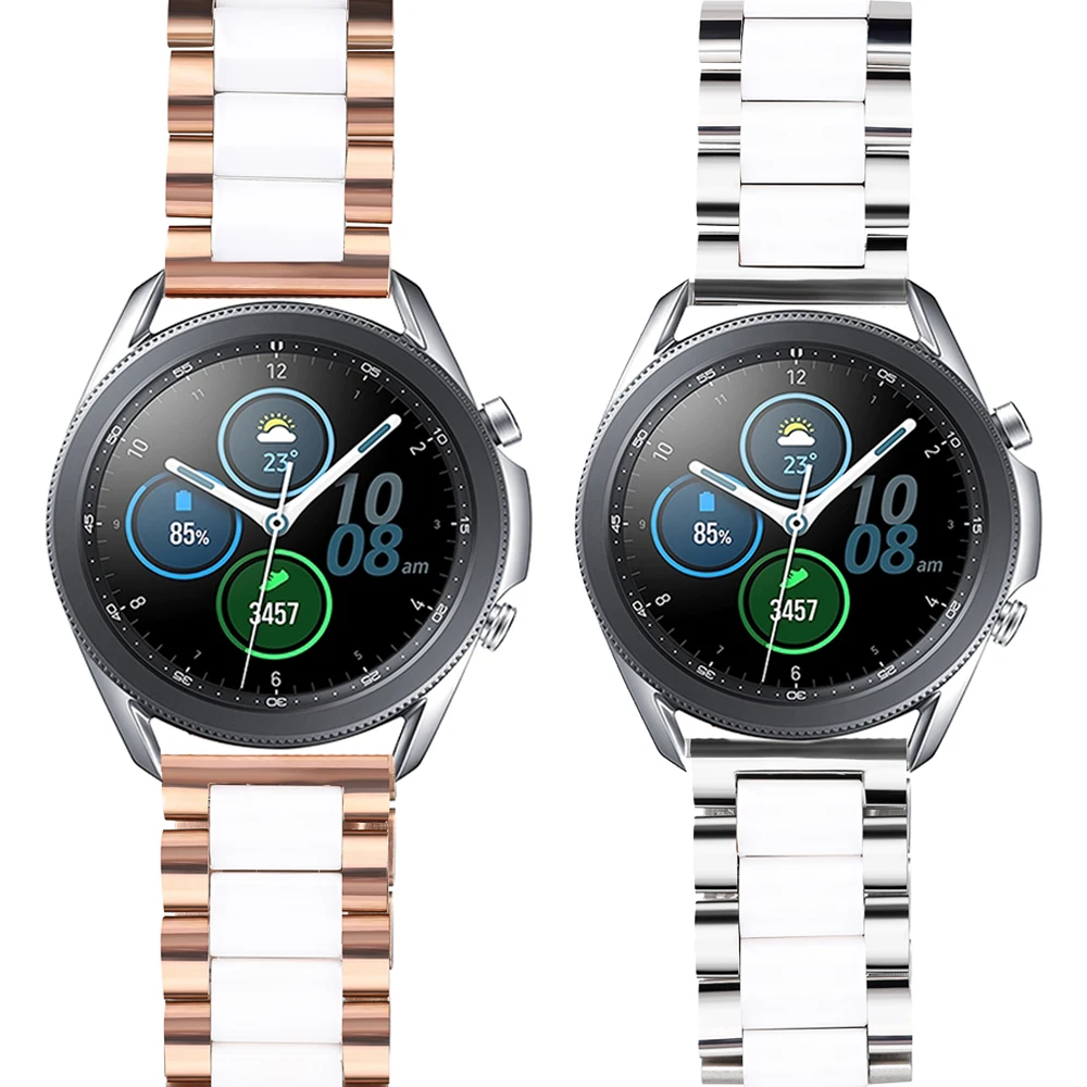 22mm Metal +Ceramic strap Compatible with Samsung Galaxy Watch 3 46mm/Huawei watch GT2/Amazfit GTR 47mm Bracelet strap for  band