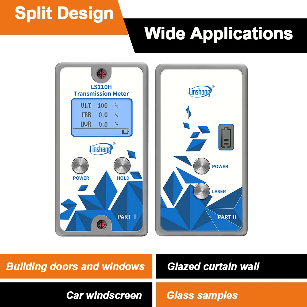 LS110H 1400nm IR Window Tint Glass Light Transmittance Detection Split Solar Film Tester Window Tint Meter for Car