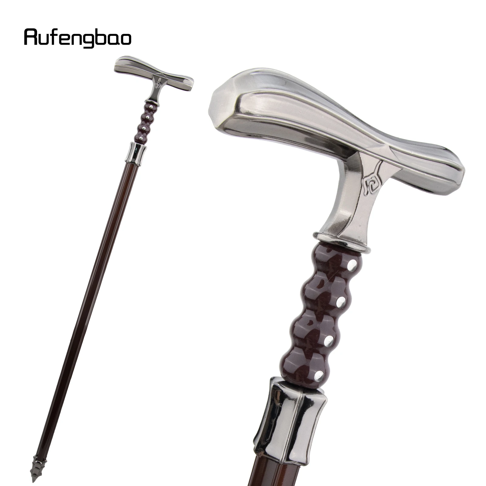 Silver Flower Walking Stick Decorative Vampire Cospaly Vintage Party Fashionable Walking Cane Halloween Crosier 93cm