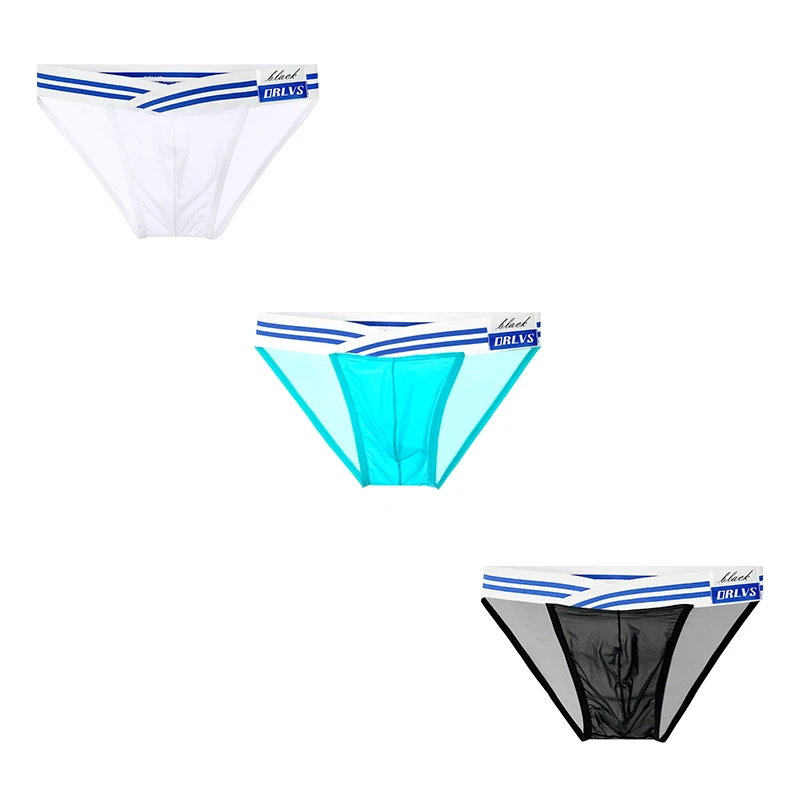 

3 PCS Mens Brief Underwears Breathable Big V High fork triangle pants design Nylon For Men Sexy Hombre Underpants