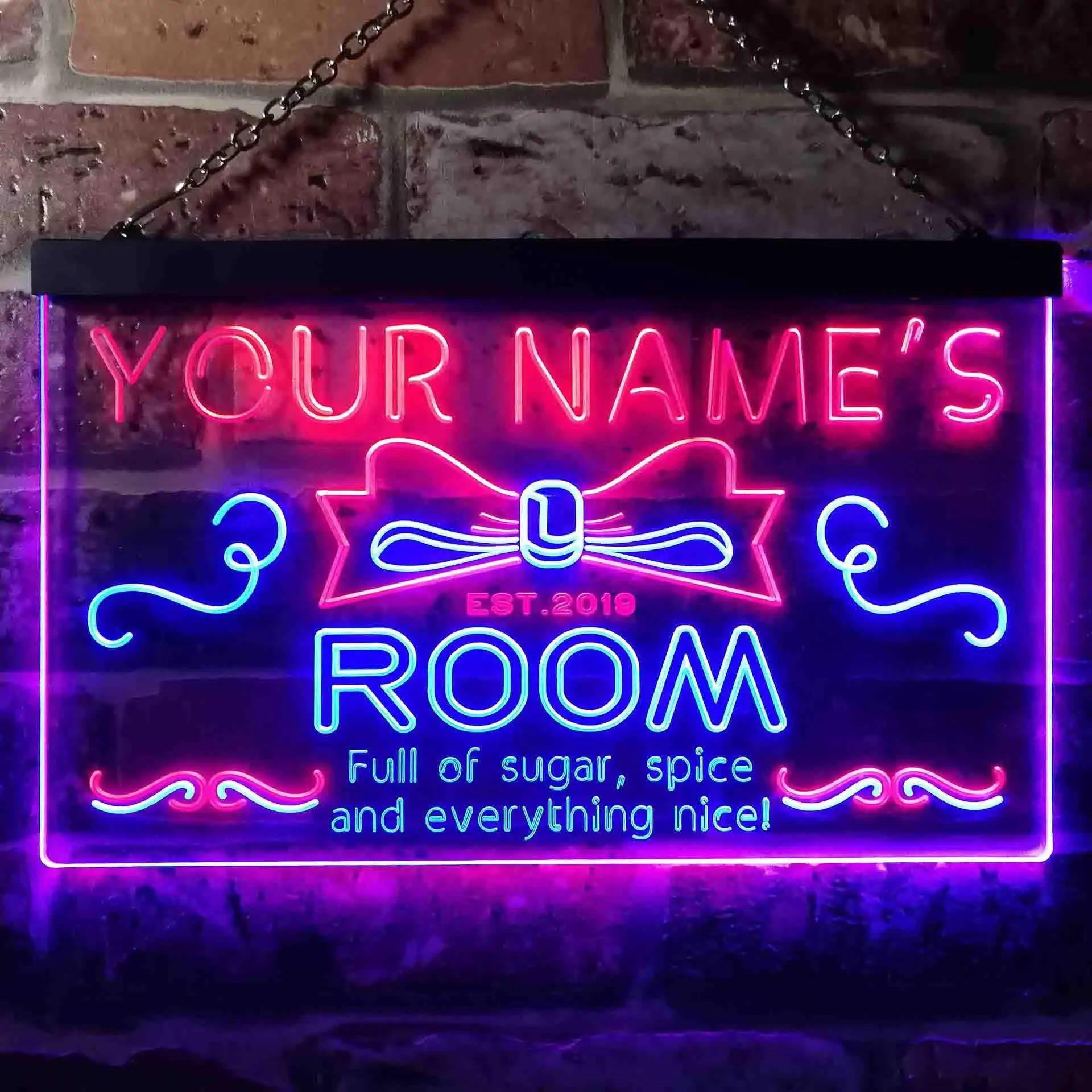 

Personalized Girls/Kids Bedroom Dual Color Led Neon Sign st6-pe1-tm