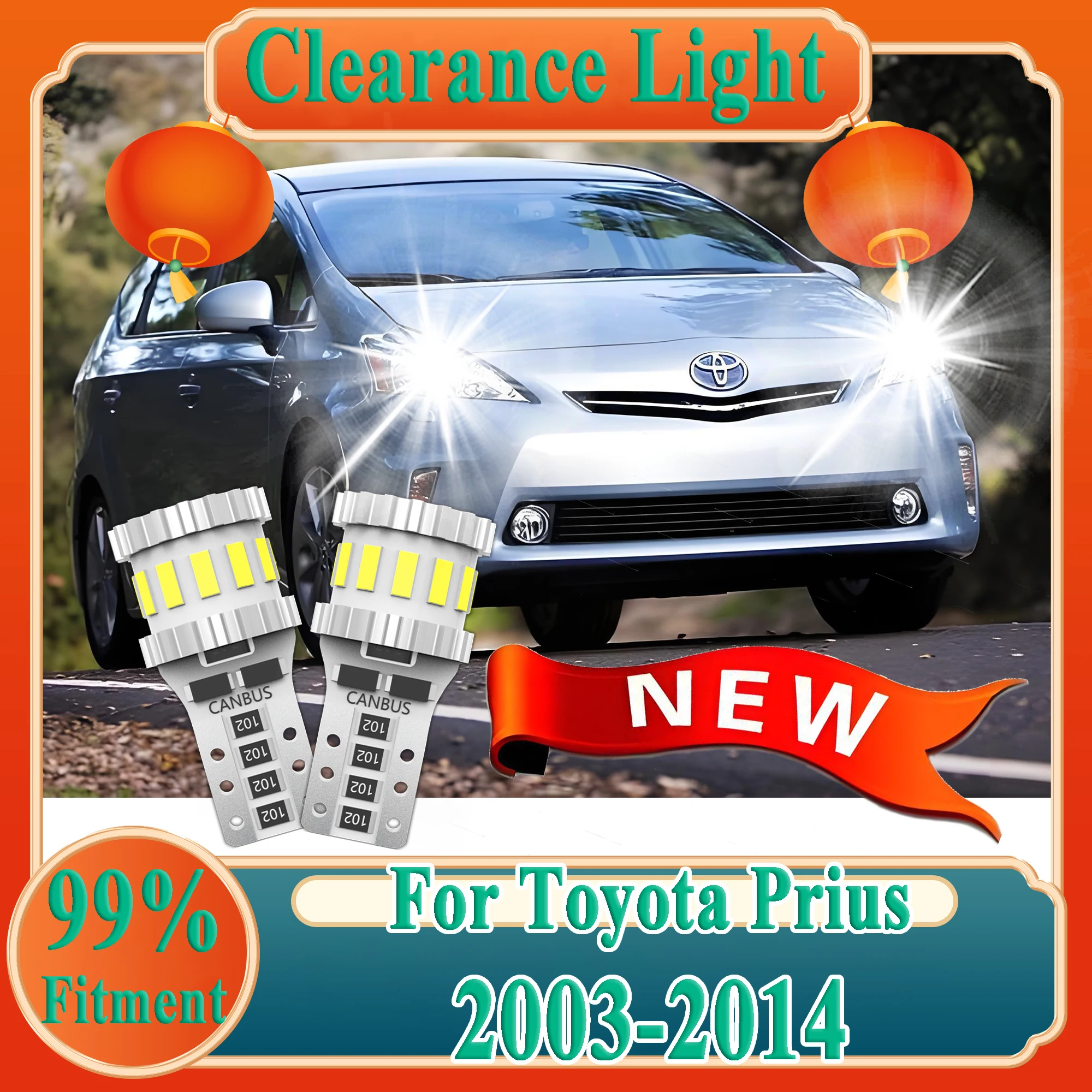 

2 шт. T10 W5W Canbus светодиодные габаритные огни, боковые габаритные огни, лампы для Toyota Prius 2003-2014 2006 2007 2008 2009 2010