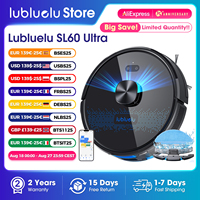 Lubluelu SL60 Ultra Robot Vacuum Mop 3-in-1 5000Pa Strong Suction  Easy cleaning of long hair dog hair 24 No-Go Zones