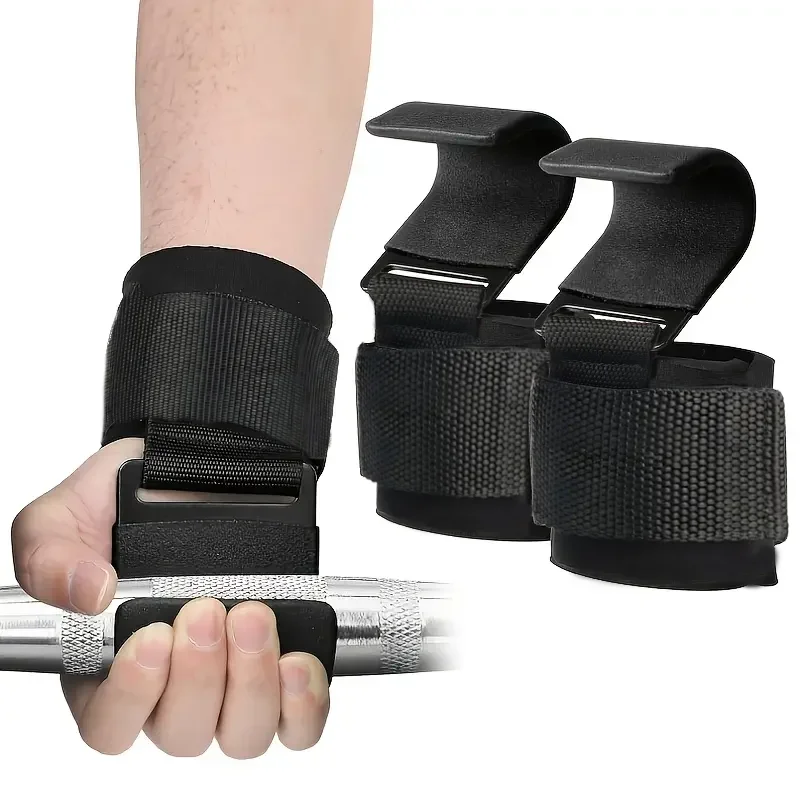 

1set Weight Lifting Hooks - Upgraded Heavy Duty Lifting Wrist Straps for Deadlift,Powerlift,Pull up bar, Not Scalable Hook