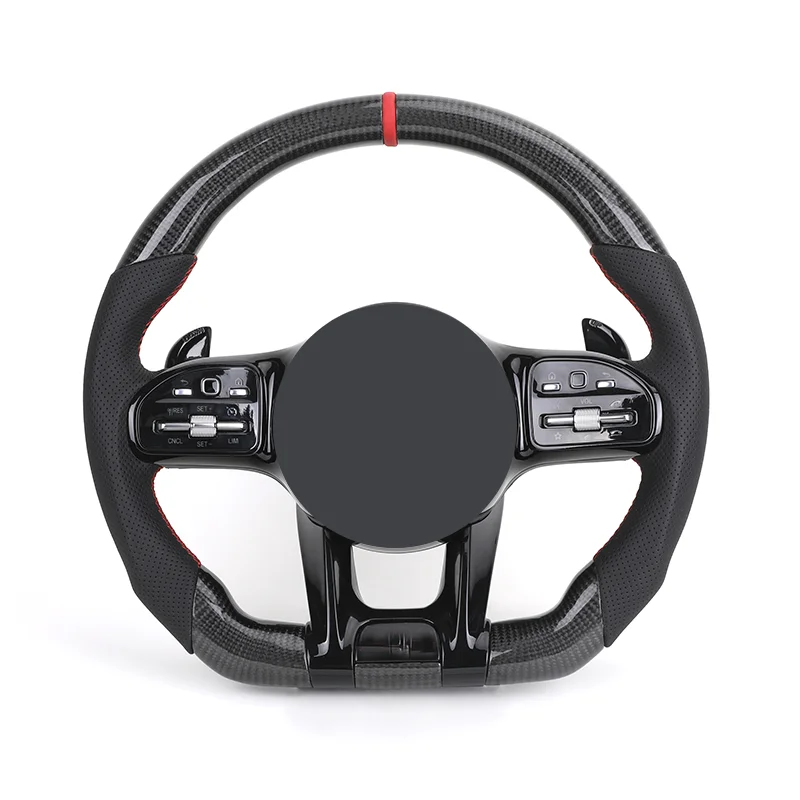 

Black Style Half Perforated Leather Carbon Steering Wheel for Mercedes Benz W213 C238 W463 W464 W222 C217 CLS C257 W205 C63 AMG