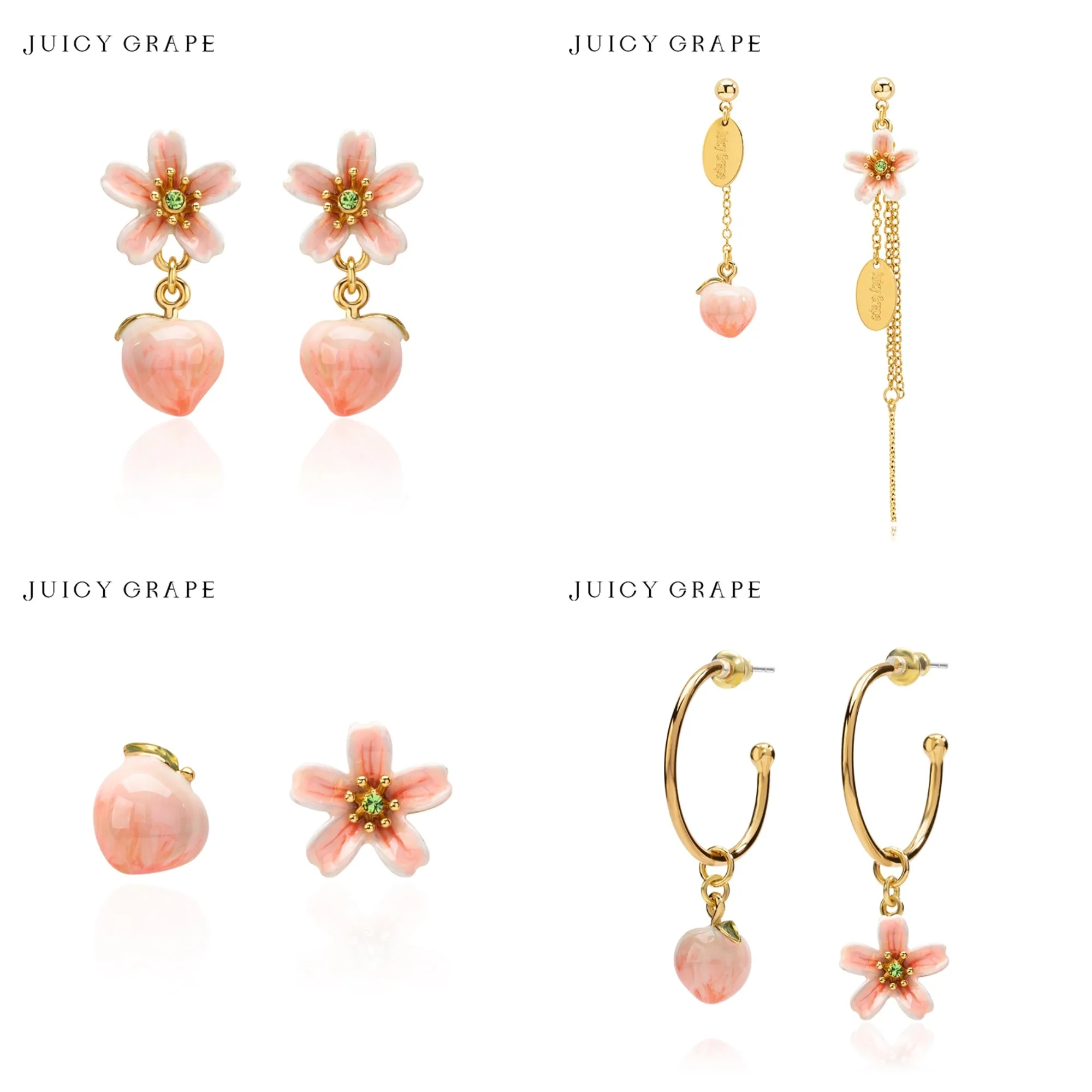 

Серьги с персиковой эмалью, иглы из чистого серебра, нарисованные вручную летние висячие серьги с фруктами, ювелирные изделия, подарок для женщин