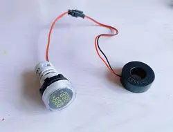 Mini voltímetro LED Digital 2 en 1, amperímetro, AD101-22VAM, lámpara indicadora de AD16-22VAM, 0-100AMP, 22mm, AC50-500V