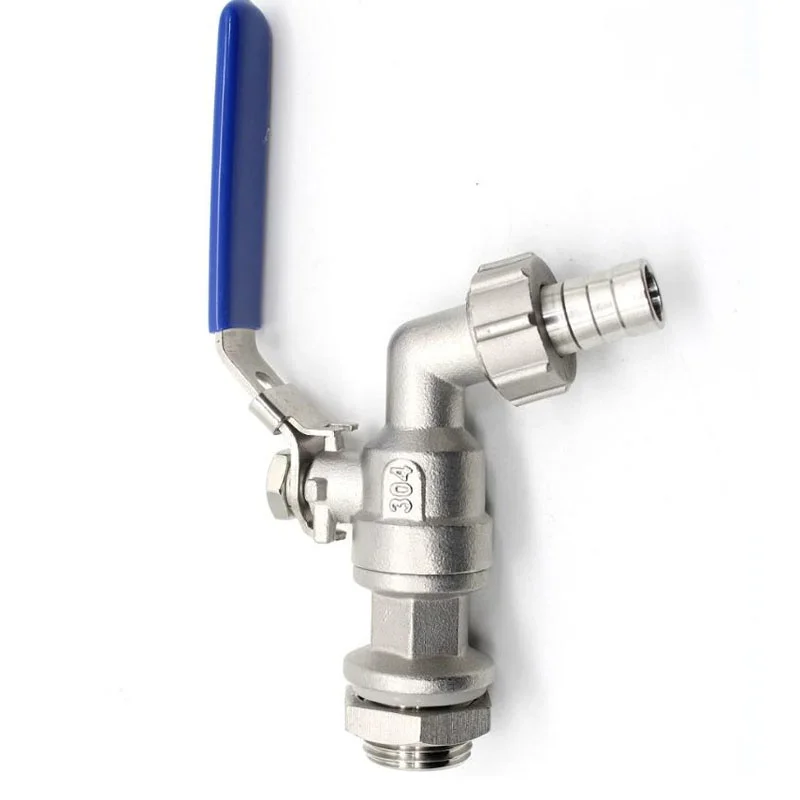 304 Stainless Steel Fixed Ball Valve G1/2 Thread Outdoor Frost-Proof Heavy-Duty Water Tap for Garden Large Flow Drain Valve