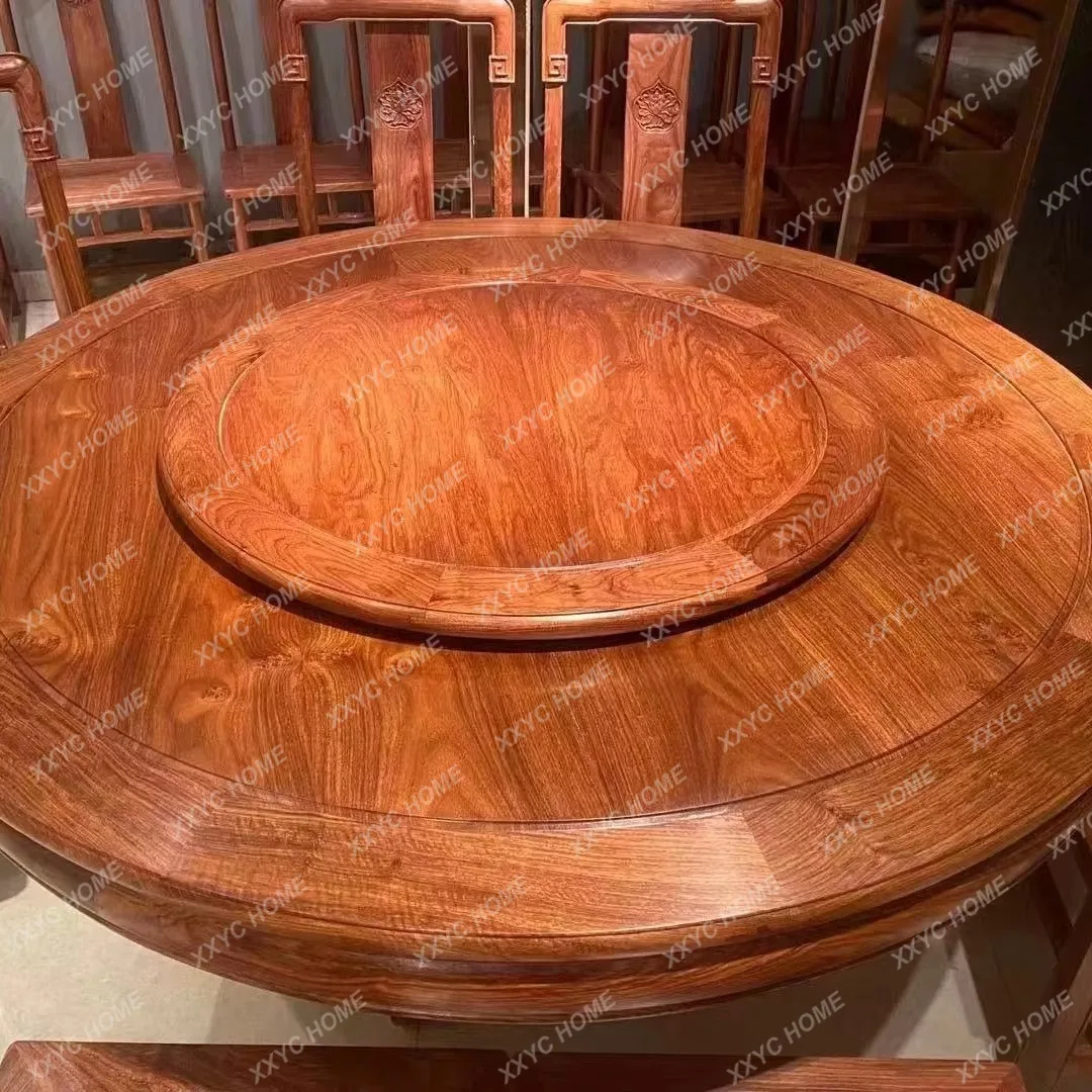 

Новый китайский круглый обеденный стол из красного дерева (HMahogany), соответствующий национальному стандарту, из массива древесины палисандра (Hedgehog Rosewood) для столовой.