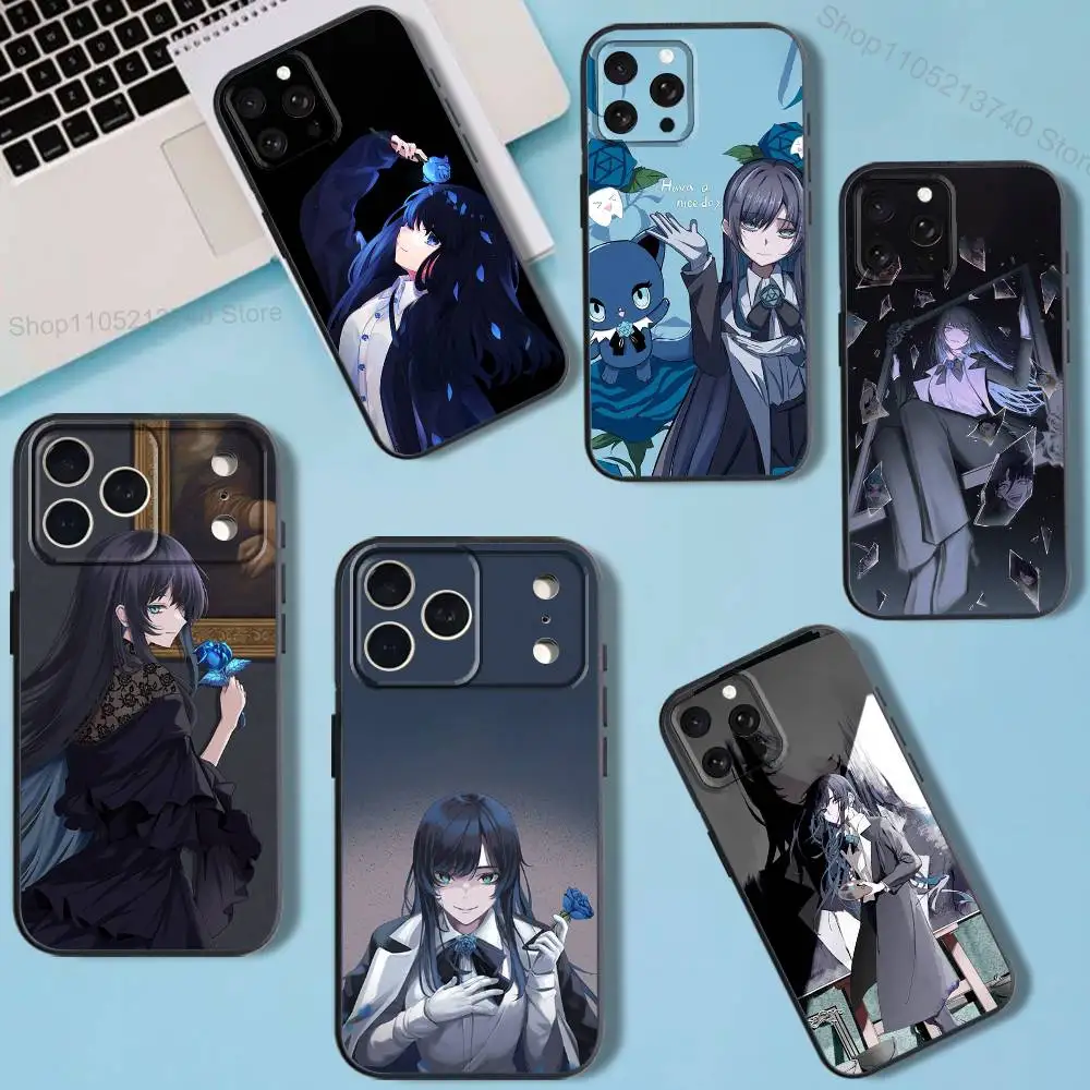 حافظة هاتف A-Ado Kyogen U-Uta الشهيرة لهواتف iPhone 11,12,15,16,17,13,14,Pro,Max,Plus,E,Mini,Air,SE4 صندوق ناعم أسود