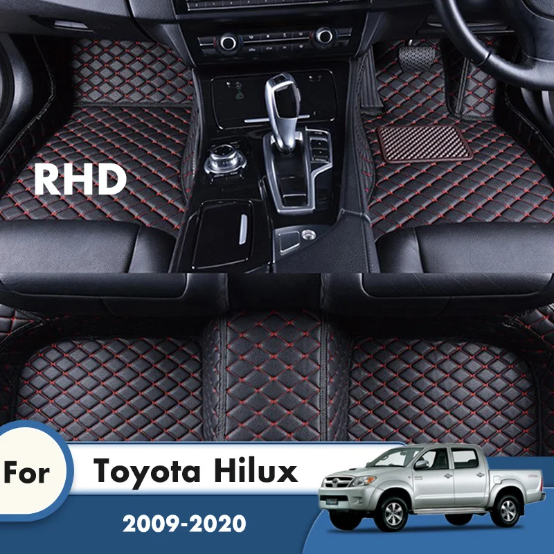 RHD Car Floor Mats Rugs For Toyota Hilux 2023 2022 2021 2020 2019 2018 2017 2016 2015 2014 2013 2012 2011 2010 2009 Carpets Rug