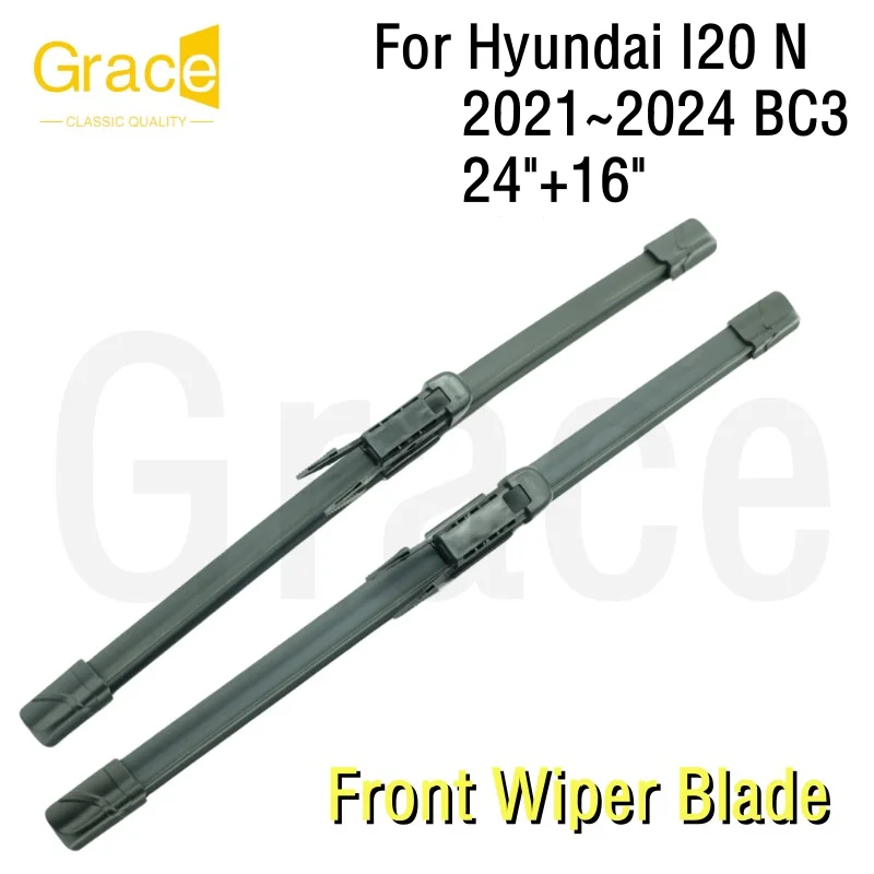 

Wiper Blade For Hyundai i20 N 24"+16“ Car Windshield Windscreen Rubber 2021 2022 2023 2024