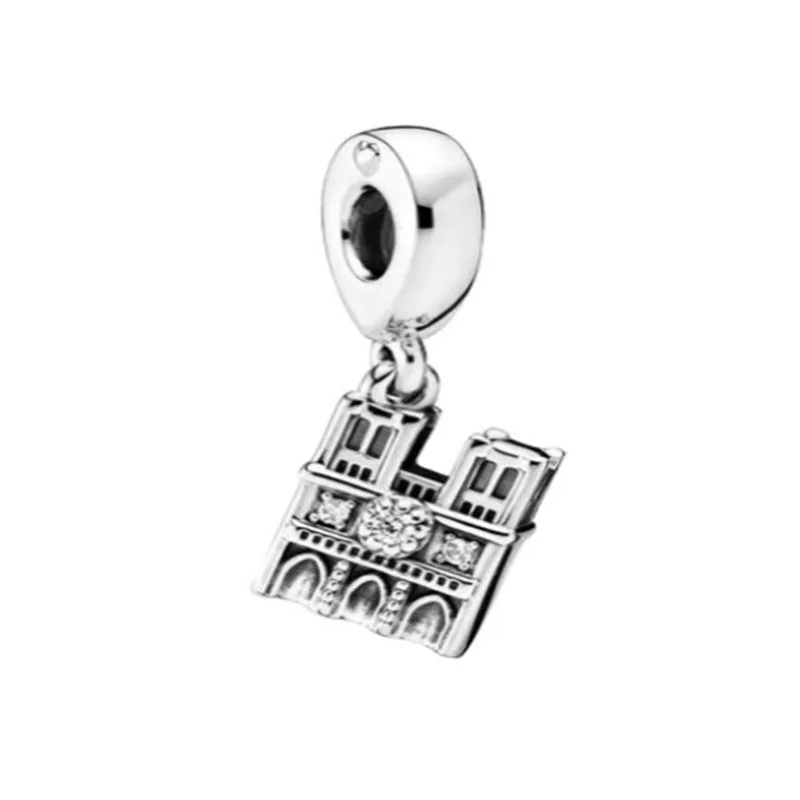 2024 New 925 Sterling Silver Angle love Beads Plum colored barbell Pendant Charms Fit Original Pandoo Bracelet DIY Gift Women