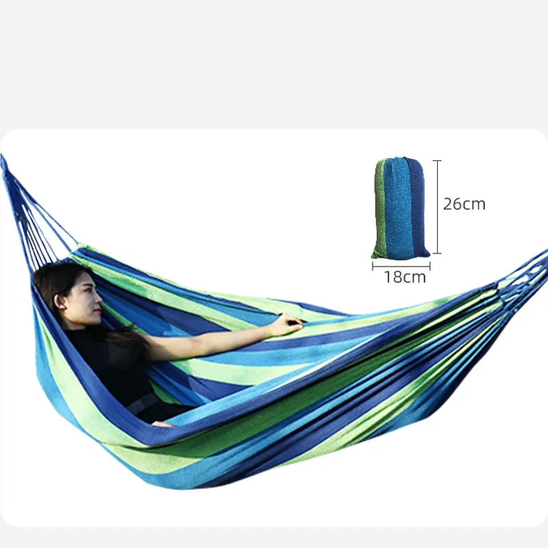 Hammock Outdoor Rollover Prevention Camping Canvas Hanging Patio Swing Sleeping Bed for Traveling Backpacking