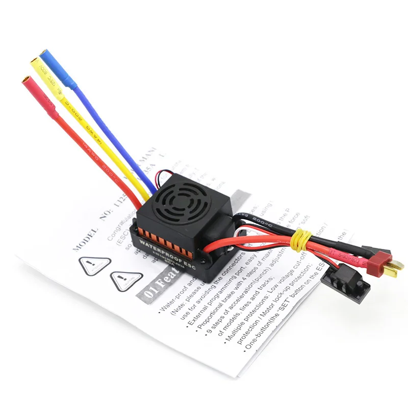 Waterproof 60A RC Brushless ESC BEC Car Parts Electric Speed Controller with 5.8V 3A BEC for 1/10 RC Car Truck