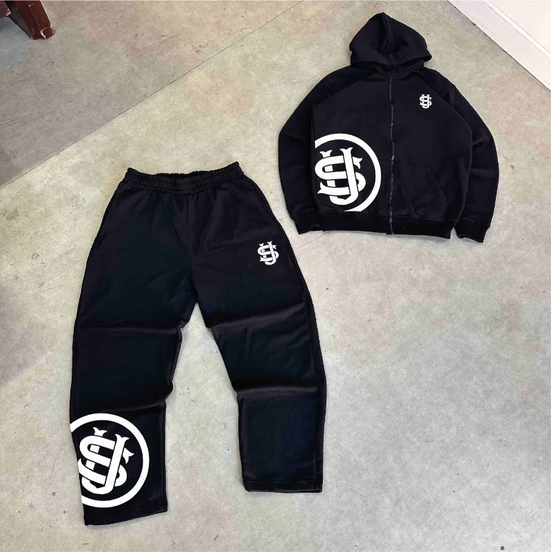 

Harajuku Y2K trendy Gothic money letter pattern men women hoodies retro high street hip-hop rock casual sweatshirts