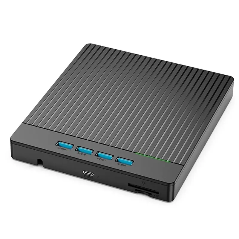 

AS95-Ultral Slim Optical Disk Driver, External CD DVD Drive Featuring 4 USB Ports And 2 TF/SD Card Slots, CD Burner Player Write
