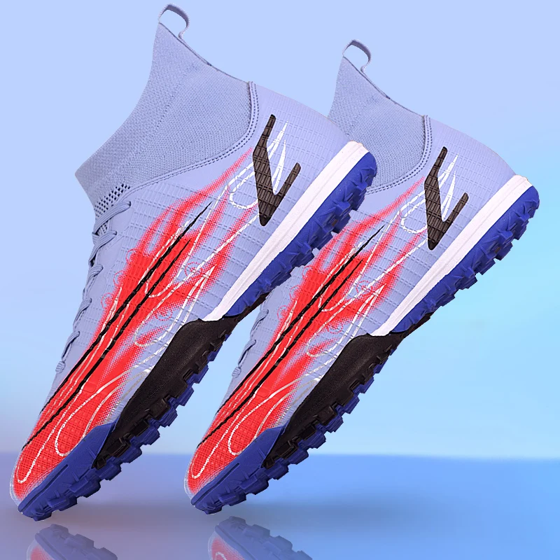 Soccer Shoes Men High Ankle Adult Professional Non-Slip Spike Indoor Football Boots Teenager Kids Soccer Training Sneakers