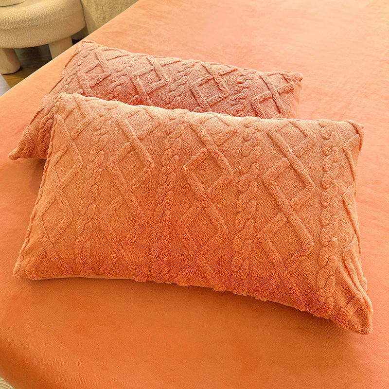

Warm Fleece Pillow Cover for Bed Soft Textured Cushion Cotton Pillowcase Sofa Decor Throw Body Case Luxury Sleeping Pillows
