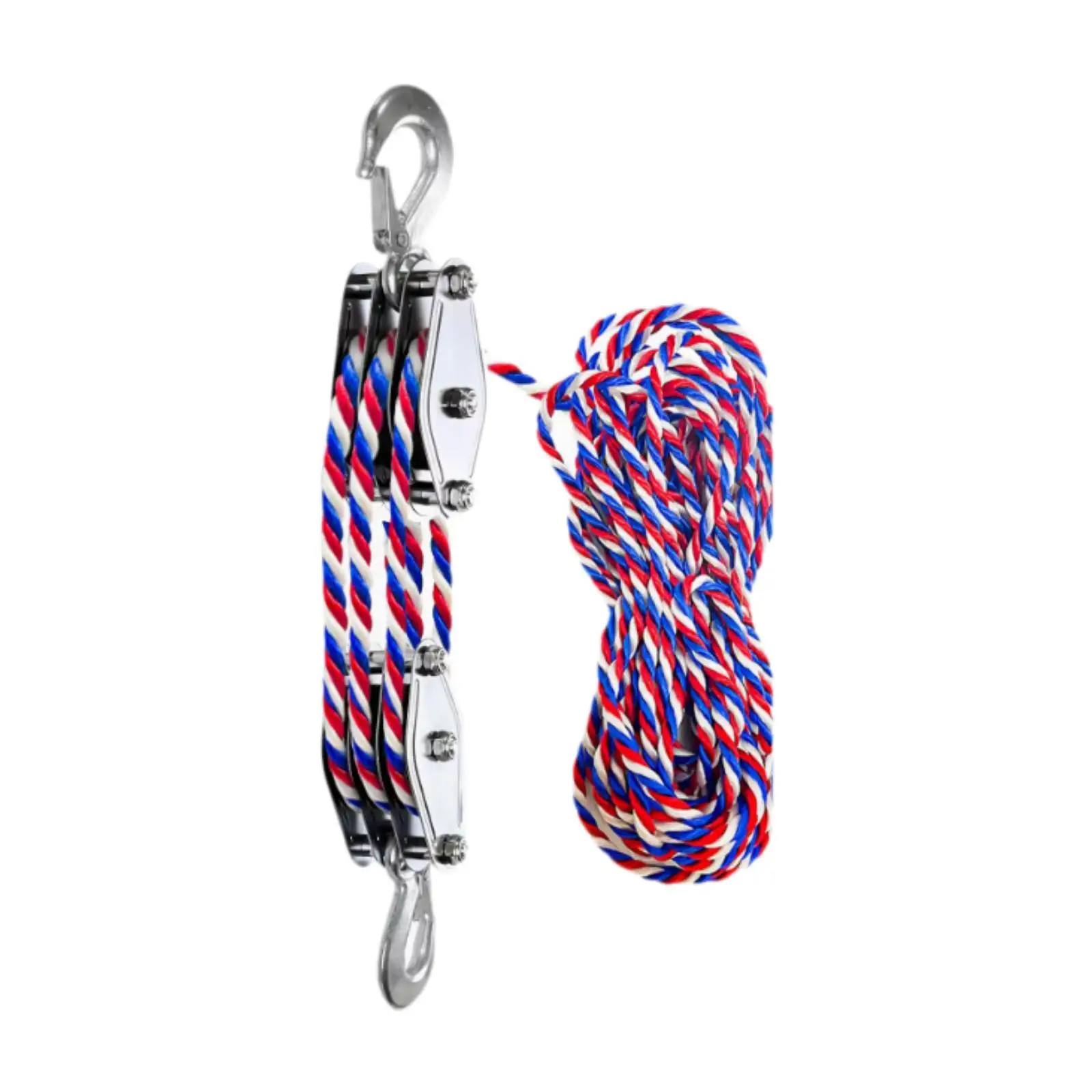 

Block and Tackle Pulley System Manual Hand Heavy Duty Portable Rotatable Rope Hoist ing Pulley for Garage Warehouse