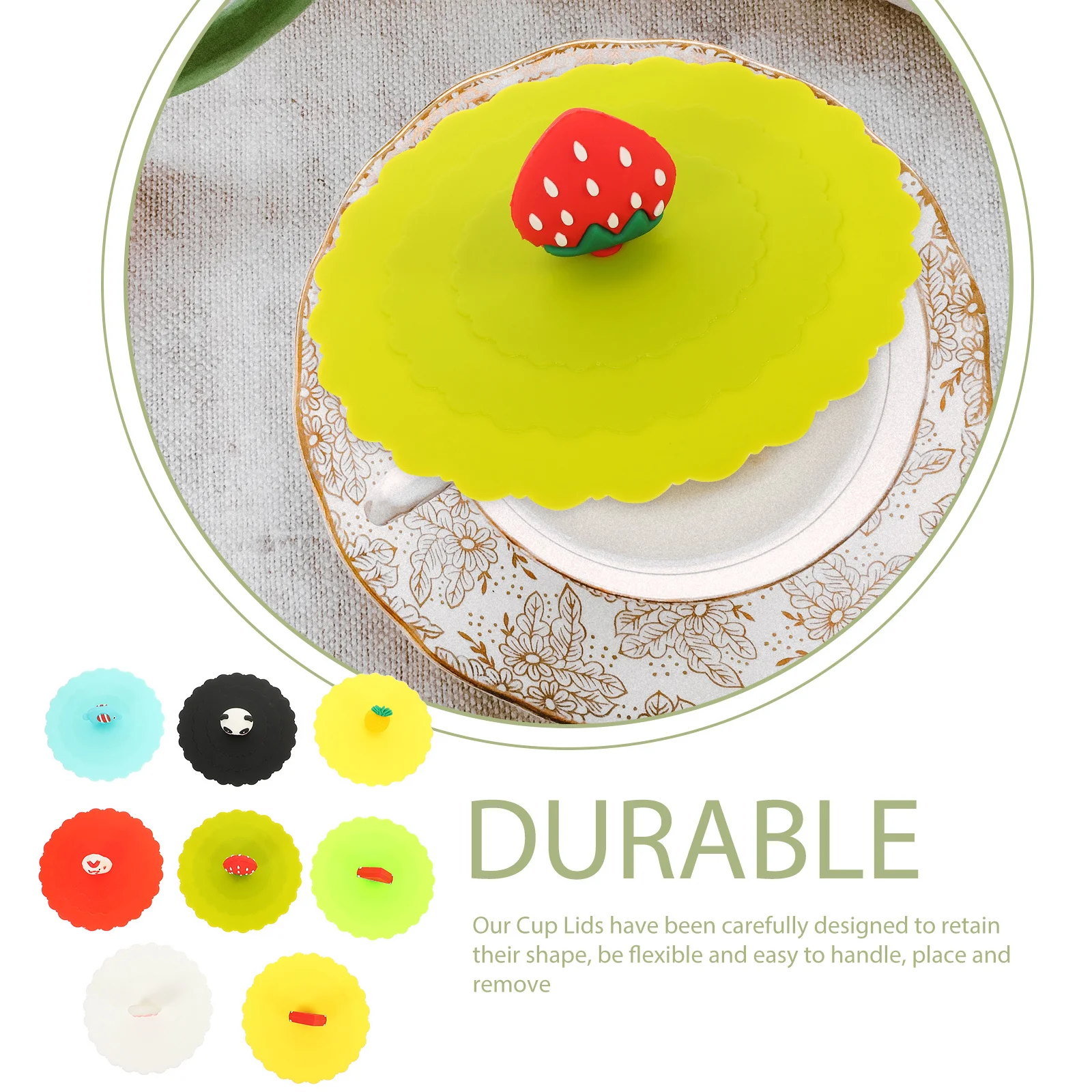 

8Pcs Wave Silicone Cup Lids Flexible Anti-Dust Universal Drink Covers Easy to Clean Silicone Cup Lids Universal Drink Covers