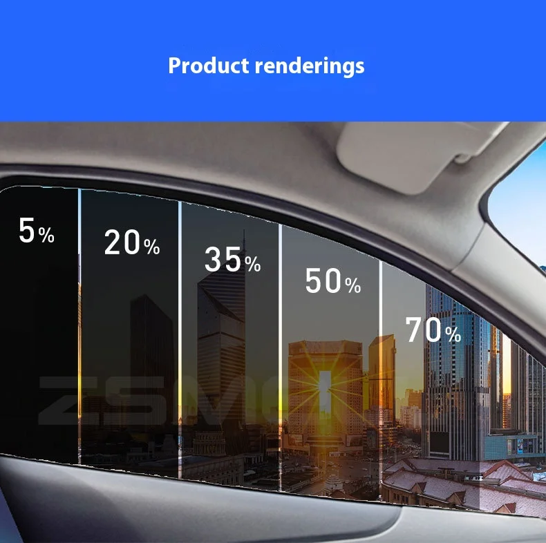 Premium titaniumnitride UV-blokkerende nano-keramische PET-glasfolie Auto-specifieke UV-bestendige bescherming