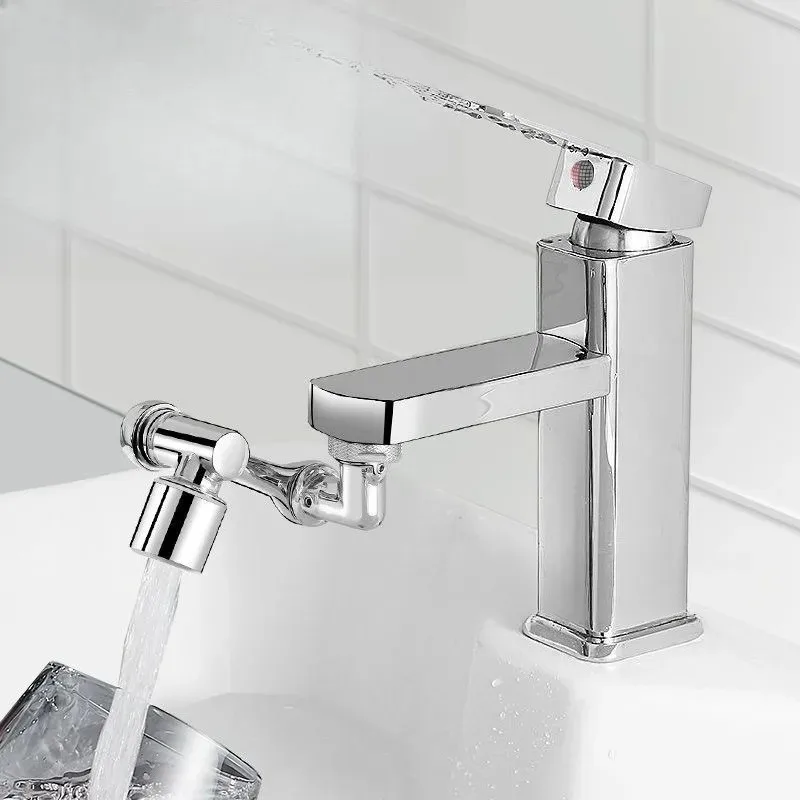 

New 1440°Tap Bathroom Splash-proof Bubbler Faucet Filter Nozzle Tap Saving Water Extender Kitchen Scalable Metal Faucet Aerator
