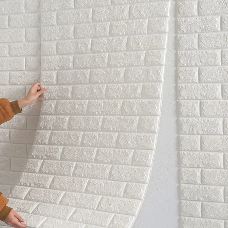 3D Soft Foam Brick Wallpaper Sticker DIY Self Adhesive Living Room Children\'s Room Kitchen Bathroom Home Decorative Wall Paper