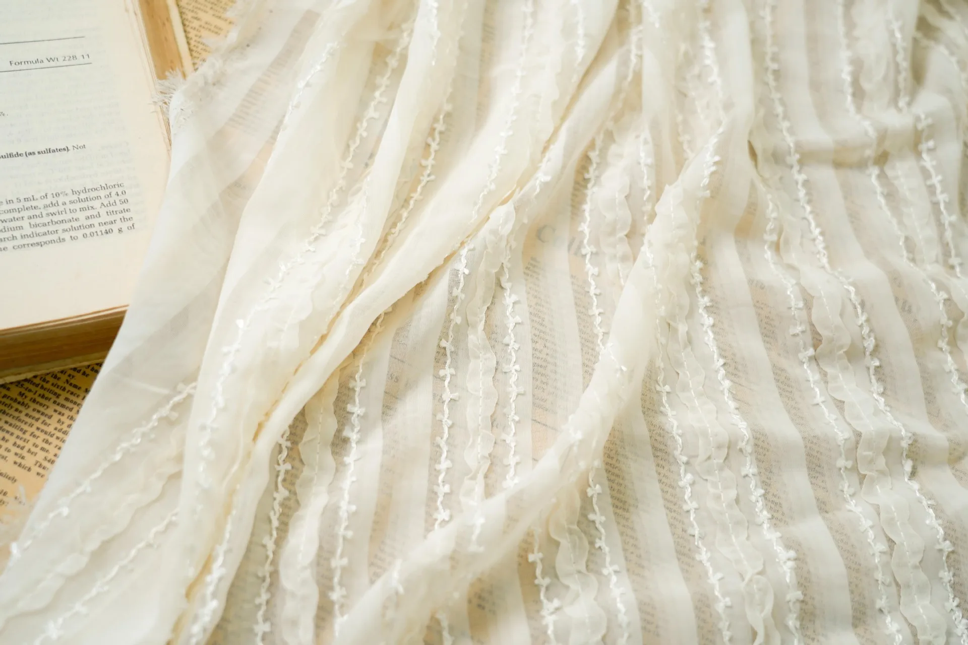 Soft and Lightweight Chiffon Stripe Woven Fabric for Clothing and Drees Making By The Meter Sewing Accessories