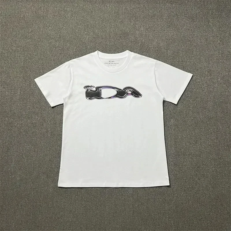

2025 Ida Sply American Trendy Brand Fun Printing Short Sleeve Summer New Cotton Loose Men Women Couple Crew Neck T-shirts Tops