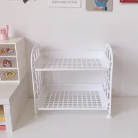 Desktop Stationery Rack Storage Holder Multi-Functional Plastic Shelf Makeup Organizer Office Dormitory Desk Organizer Shelf