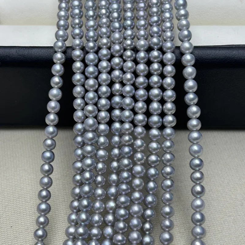Baby Pearl Necklace 4-5mm, Genuine Linen Color, Strong Light, Nearly Round Natural Pearl Products Wholesale
