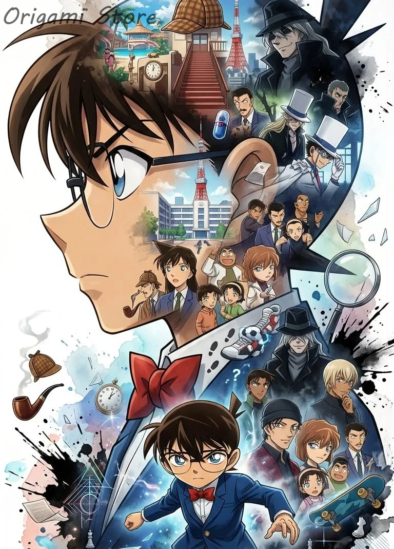 Diamond Painting Detective Conan Mosaic Handicraft, Anime Group Portrait Art, Perfect Holiday Gift For Home Wall Decor