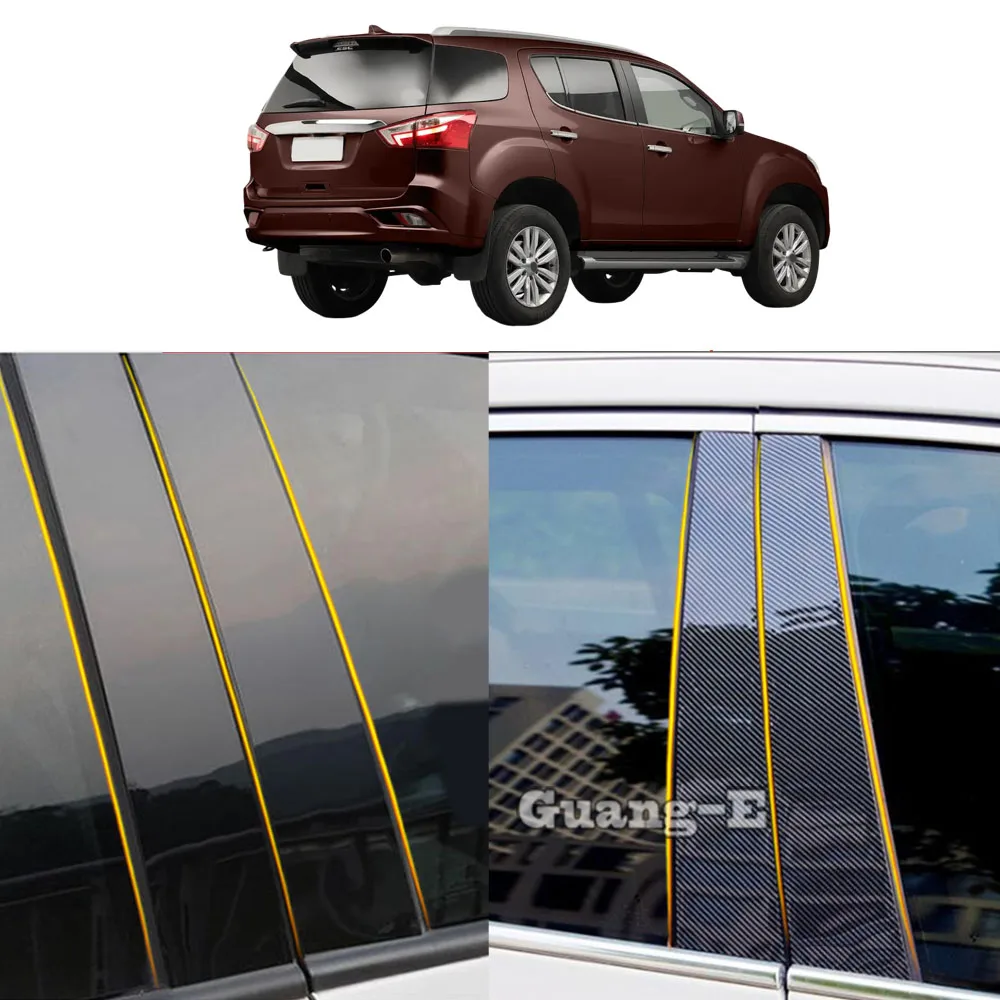 For Isuzu MU-X MUX 2015-2022 Car PC Material Pillar Post Cover Trim Door Trim Window Molding Sticker Decoration Plate 4PCS