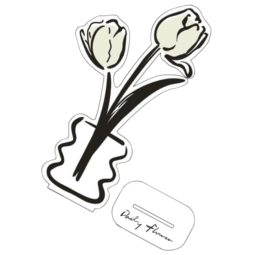 Soporte creativo para notas de flores, marco de fotos acrílico con Clip, soporte para tarjetas de notas para oficina, hogar, boda, fiesta, soportes de escritorio