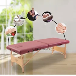 Cama de masaje plegable portátil, mesa de masaje especial cómoda de madera para tatuaje, muebles de belleza flexibles iluminados médicos RR50MB