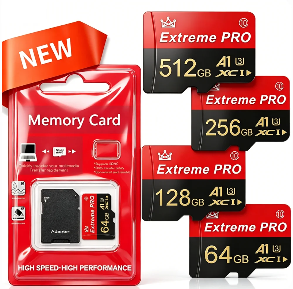 Original 64GB 128GB Micro SD Memory Card Class 10 UHS-I U3 V30 for Car Dash Cam Truck DVR Loop Recording High-Speed SD Card TF C