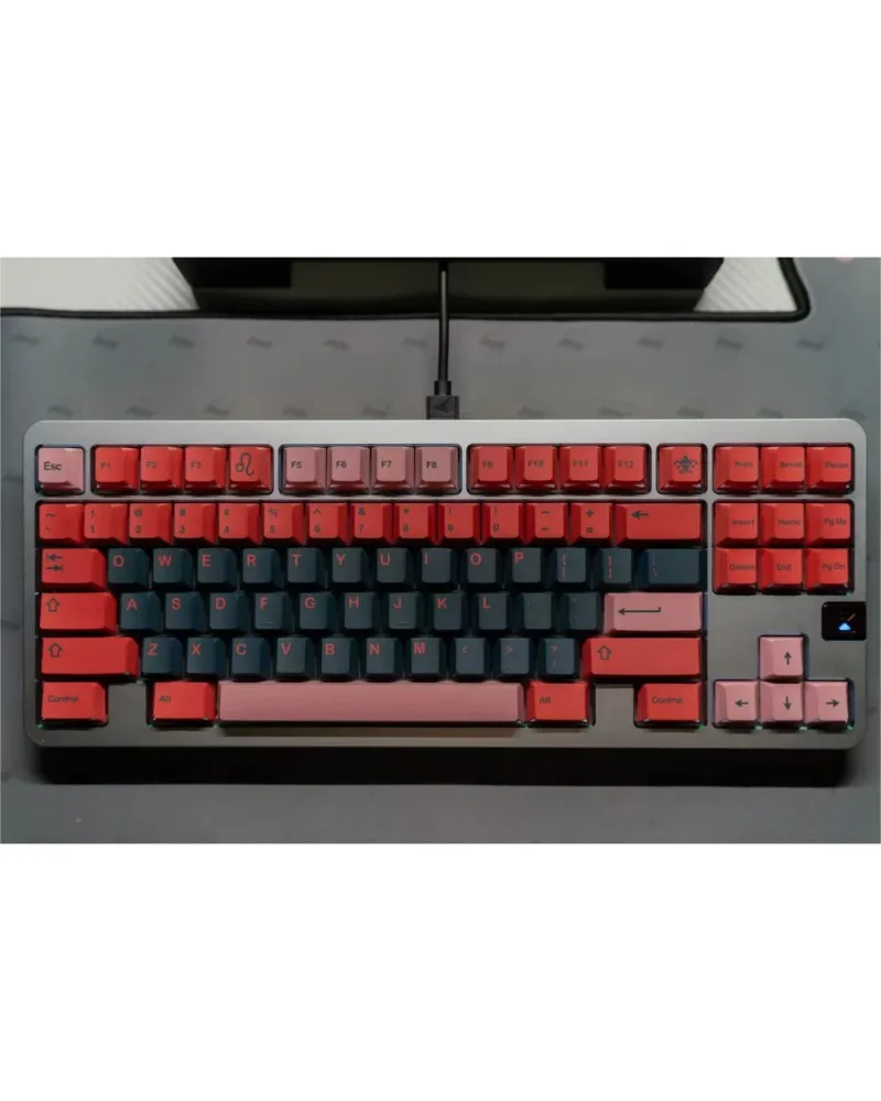 Two tone red and black durable pbt keycaps set high quality for gaming mechanical keyboards